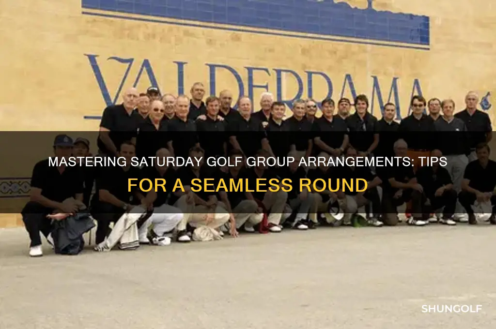 how do the arrange golf groups saturday