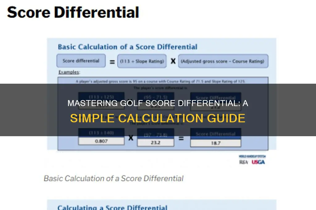 how do you calculate score differential in golf