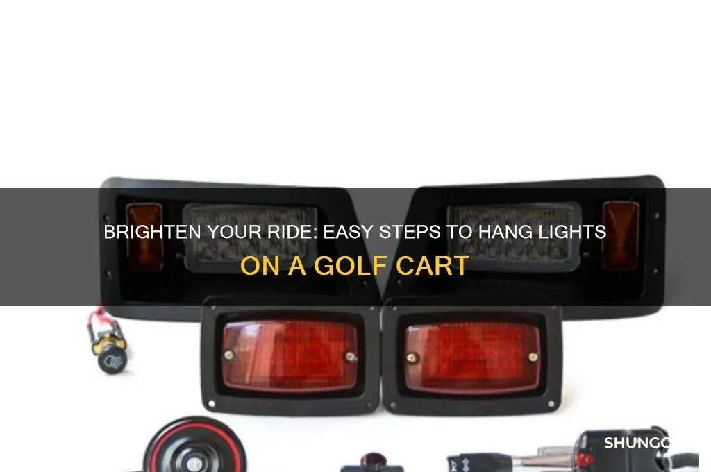 how do you hang lights on a golf cart