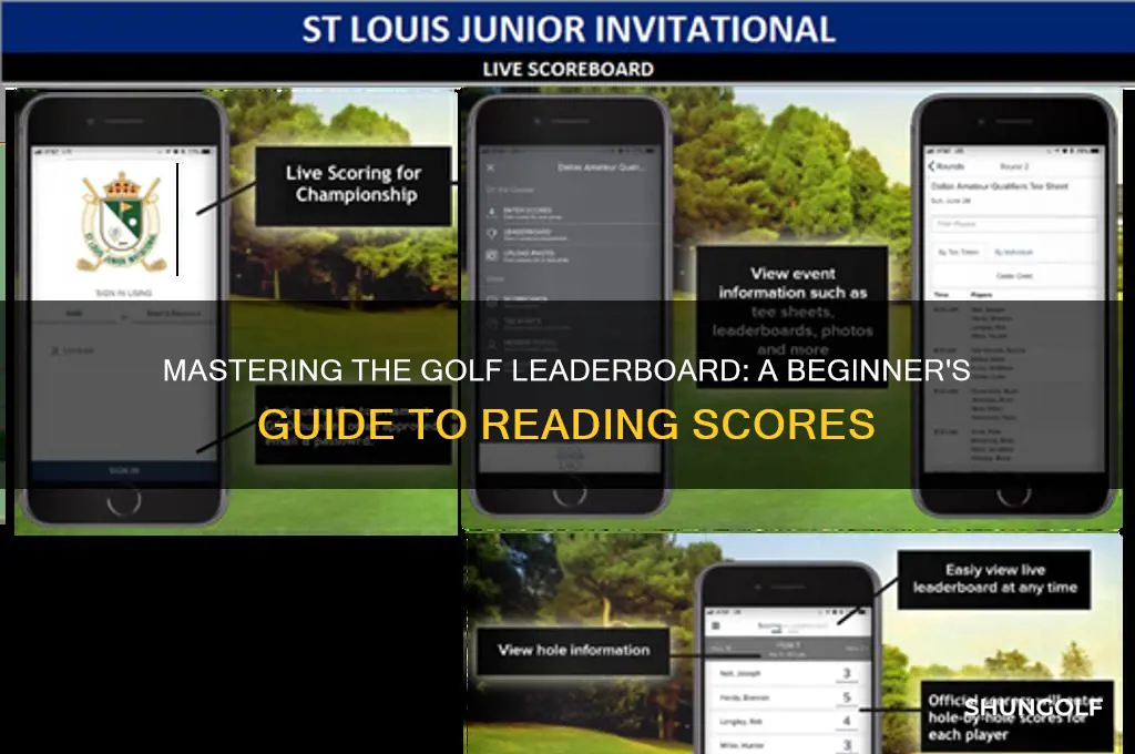 how do you read a golf leaderboard