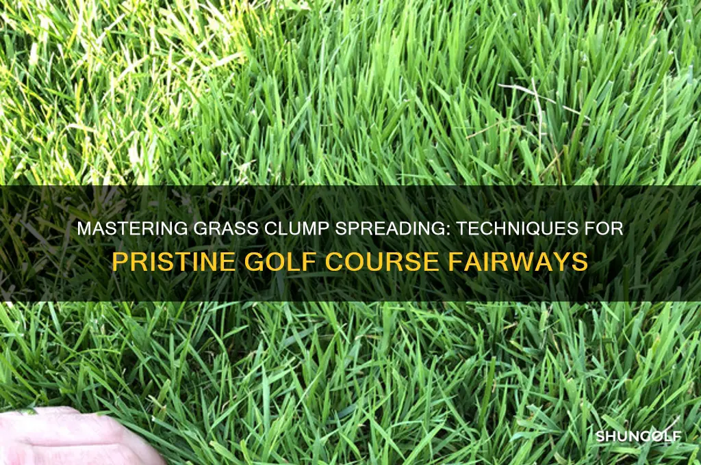 how do you spread clumps of grass on golf courses