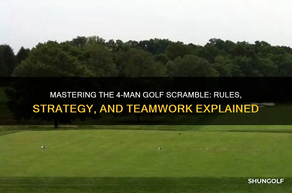 how does a 4 man golf scramble work
