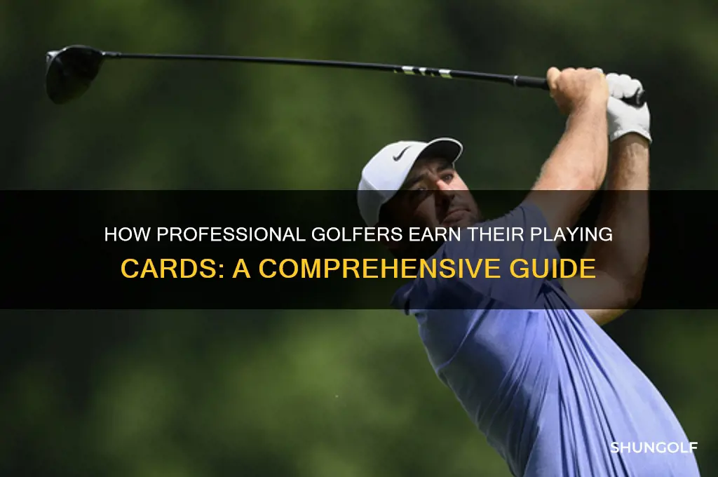 how does a professional golfer get a playing card