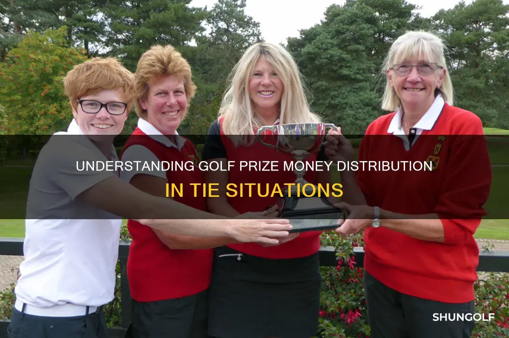 how does golf prize money work for ties