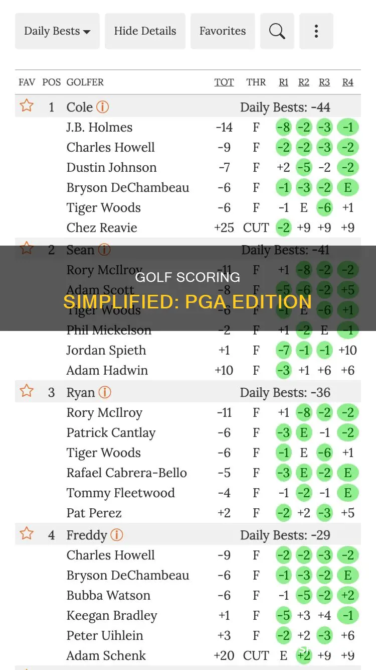 how does golf scoring work pga