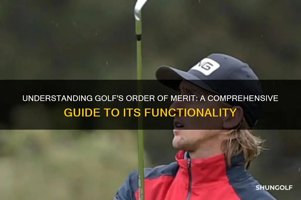 how does order of merit work in golf