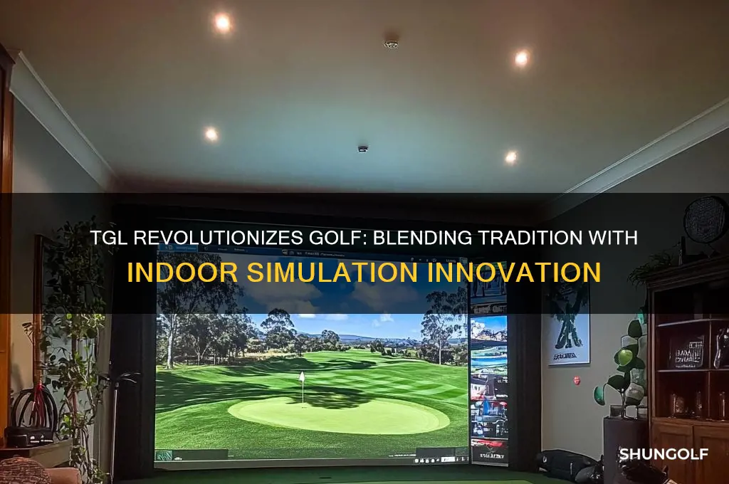 how does tgl combine traditional golf with simulated indoor golf