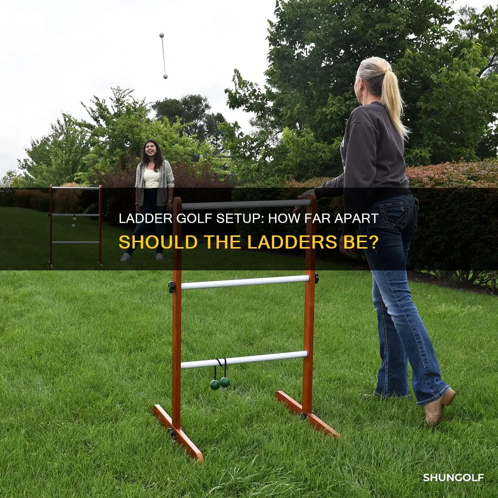 how far apart for ladder golf