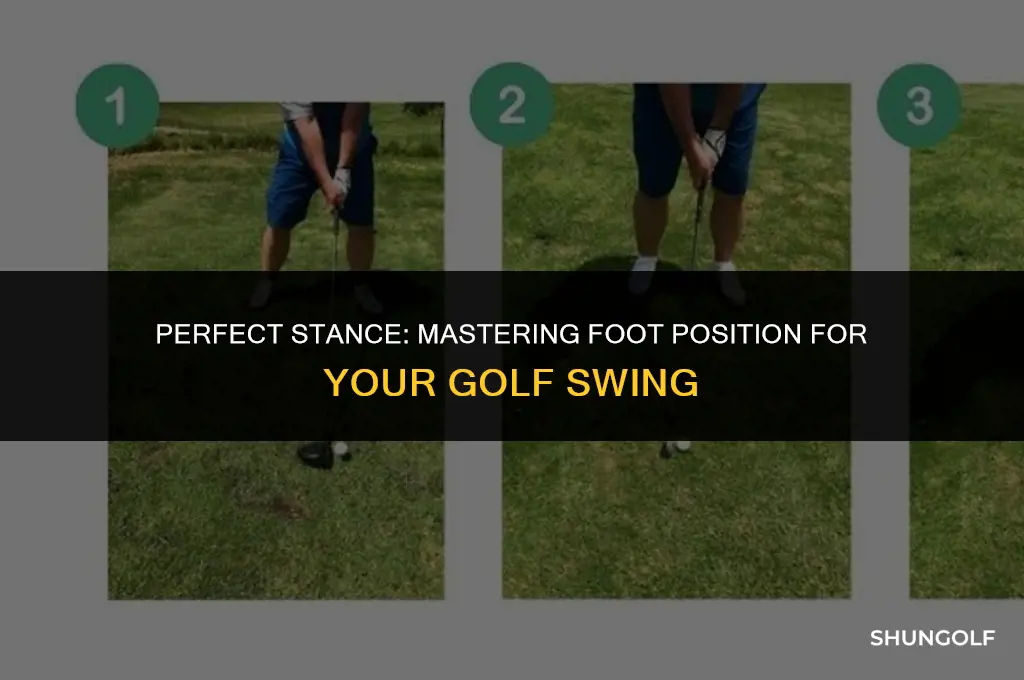 how far apart should my feet be golf shot
