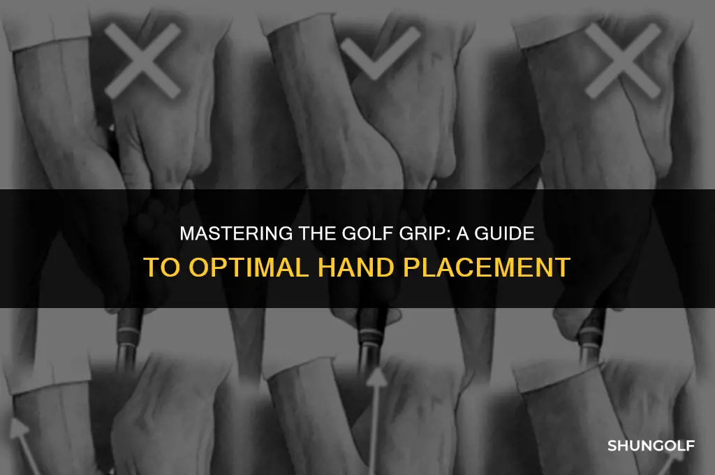 how far down the grip golf
