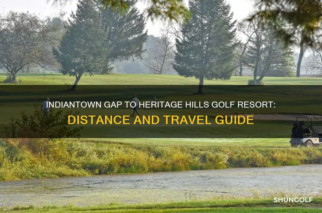 how far from indiantown gap to heritage hills golf resort