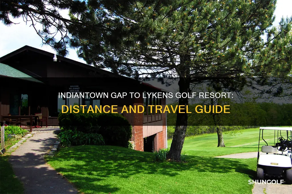 how far from indiantown gap to lykens golf resort