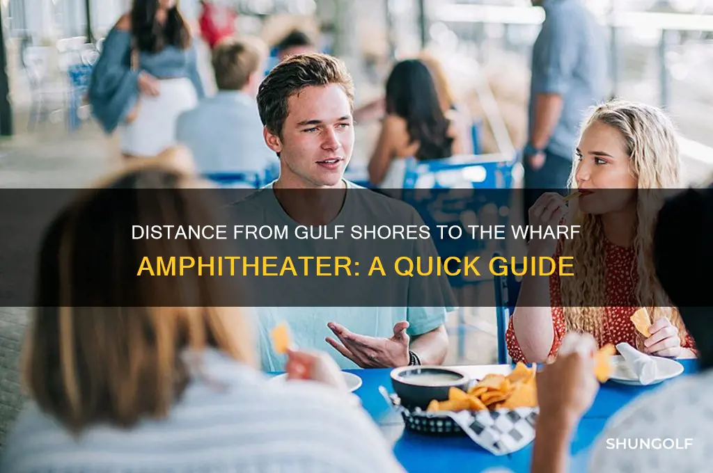 how far is the wharf ampetheater from golf shores