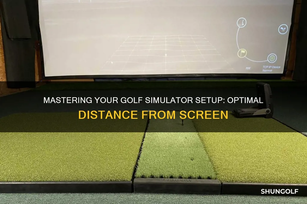 how fat to set up from screen for golf simuator