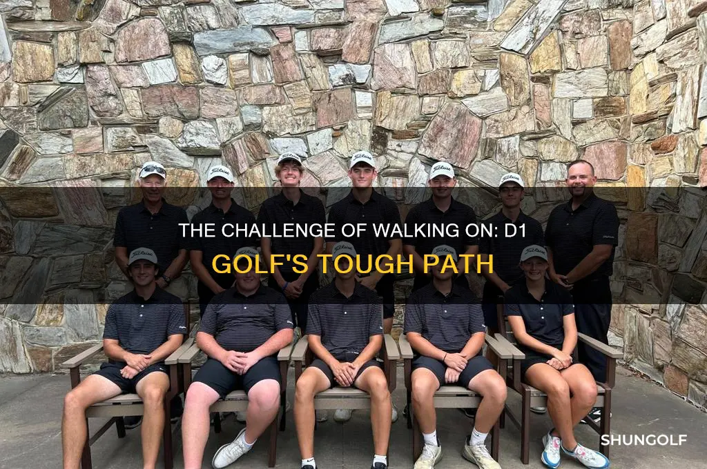 how hard is it to walk on for d1 golf