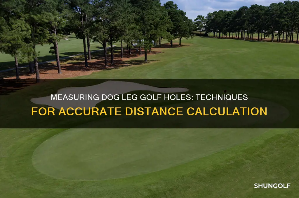 how is distance measured on dog leg golf holes