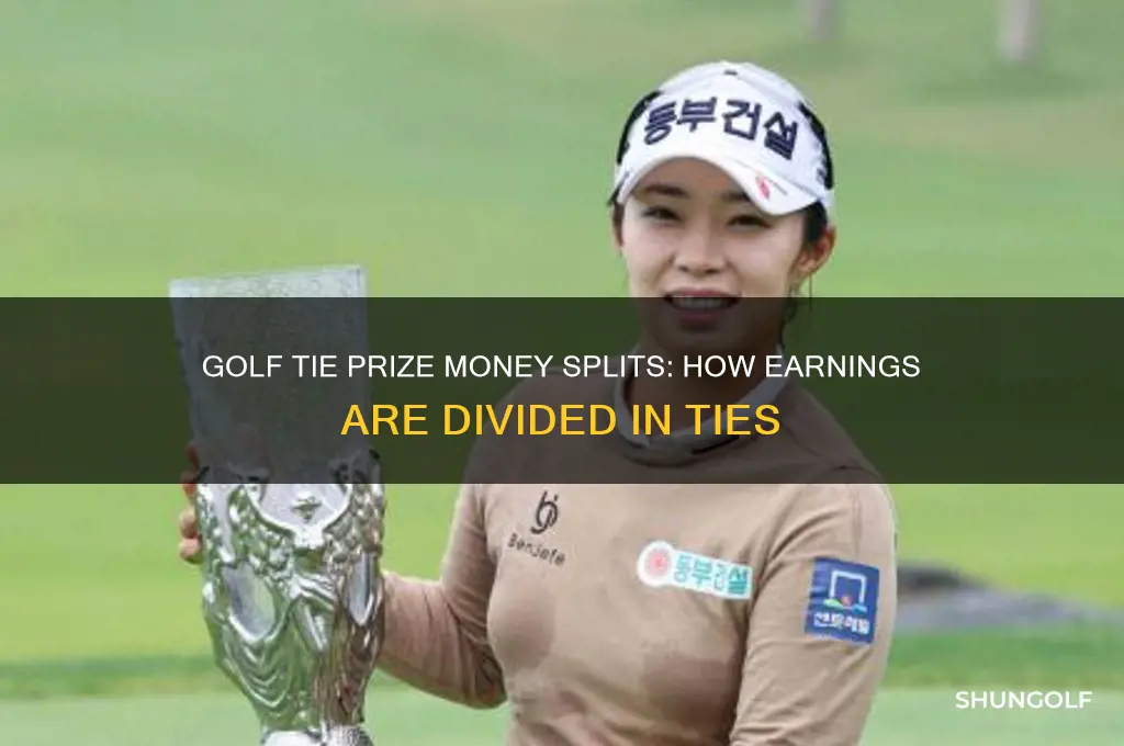 how is prize money split for ties in golf