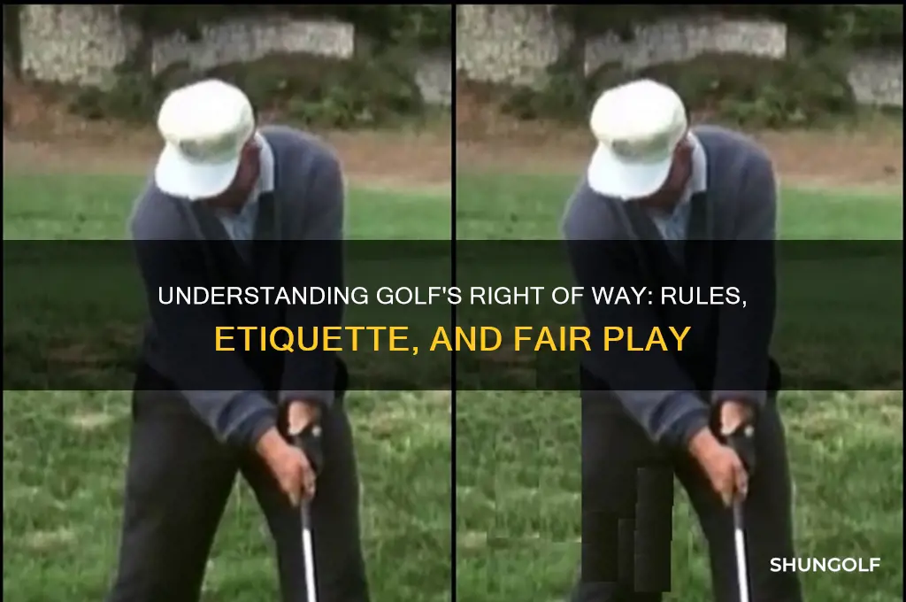 how is the right of way determined in golf