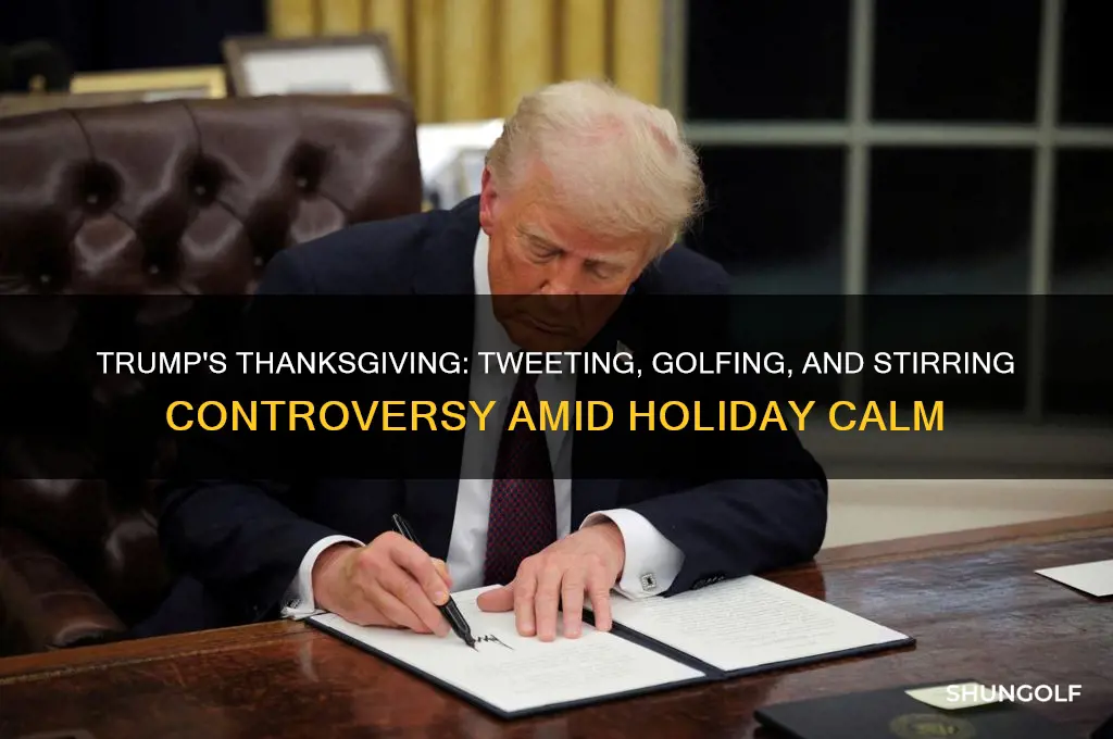 how is trump spending thanksgiving tweeting golfing and more