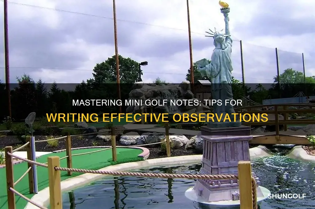 how is write note about mini golf