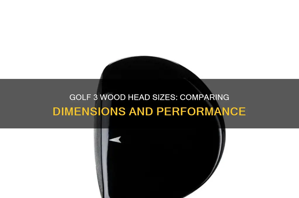 how large are different golf 3 wood heads