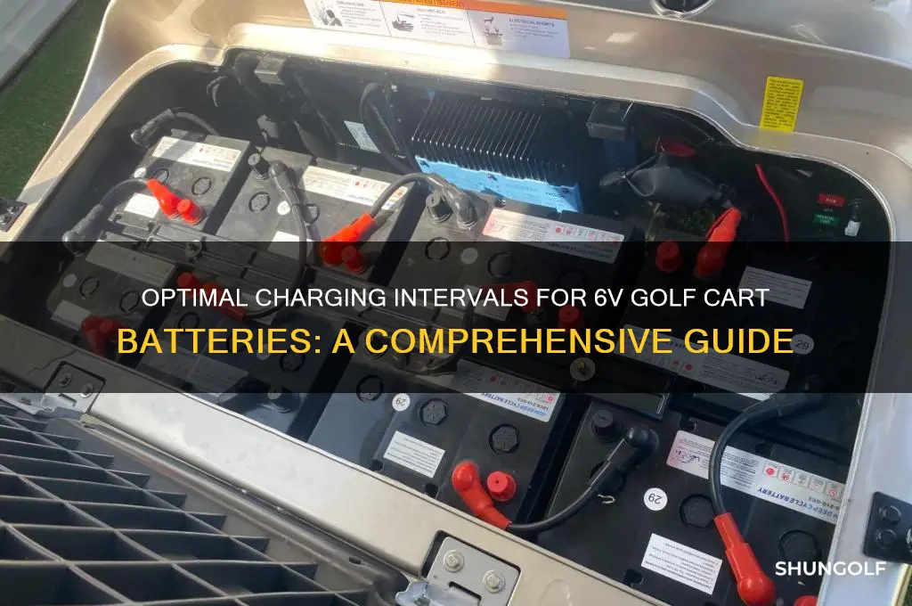 how long between full charge 6 v golf cart batteries