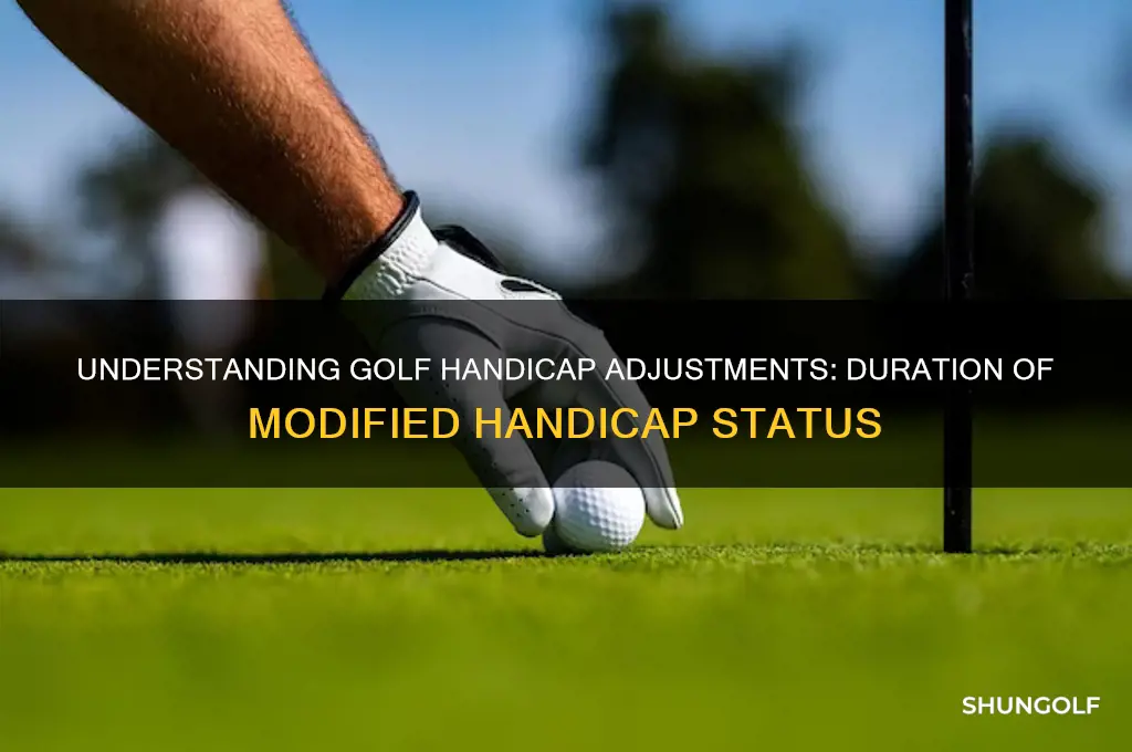 how long does a golf players handicap stay modified