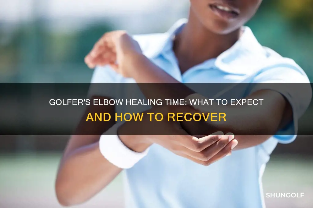 how long does golfer elbow take to heal