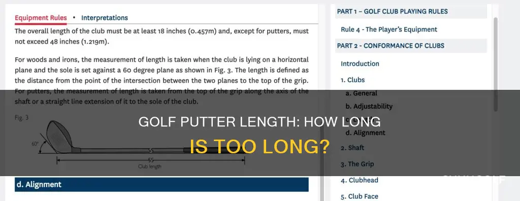 how long is a golf putter