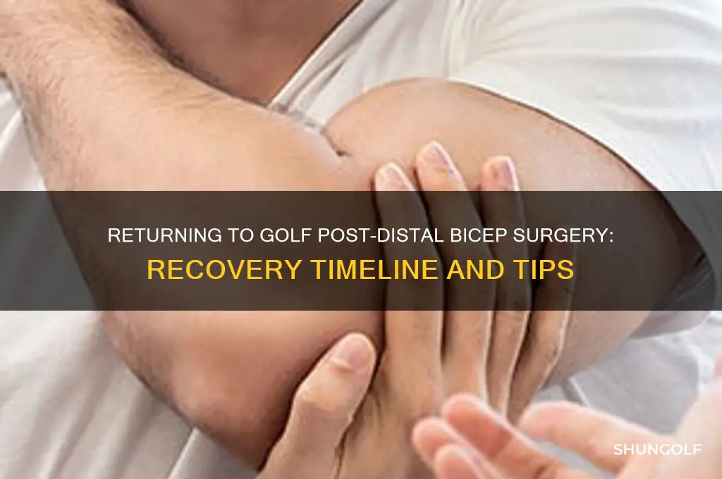 how long to golf after distal bicep surgery