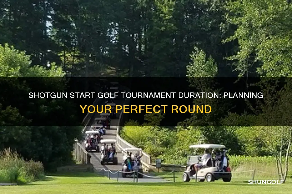 how long to play shotgun start golf tournament last