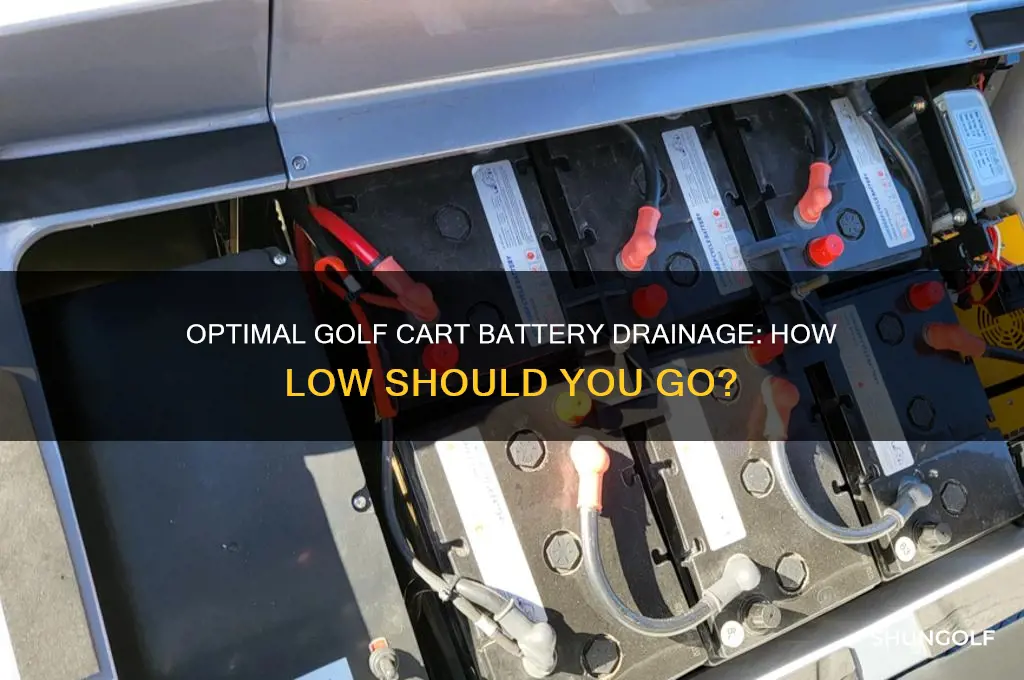 how low should you drain golf cart batteries