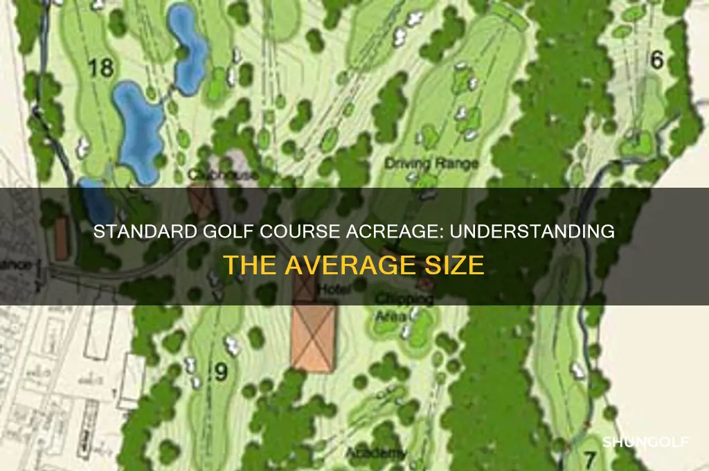 how many acres are standered golf cousees