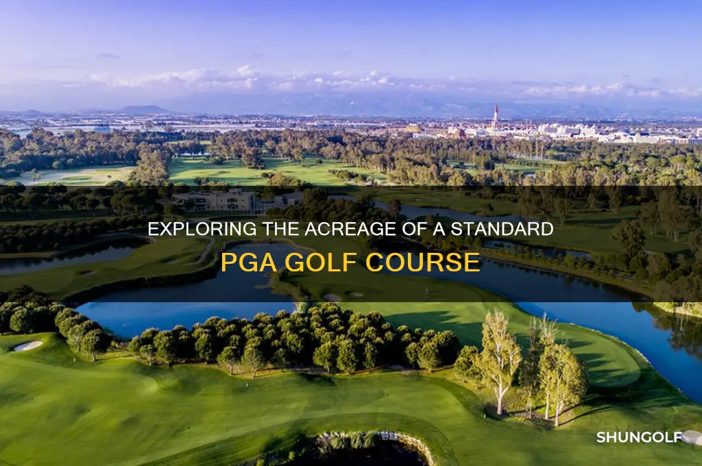 how many acres is a pga golf course