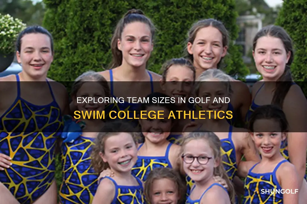 how many athletes are on a golf swim college
