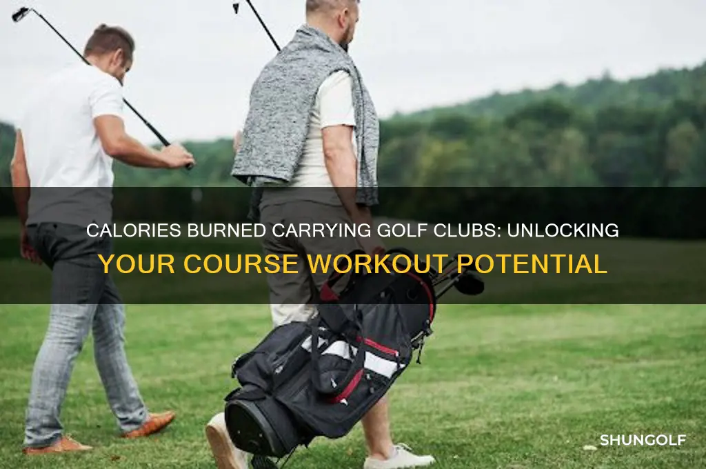 how many calories burned carrying golf clubs