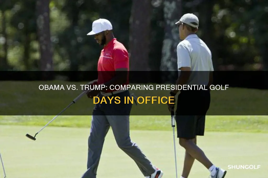 how many days did obama golf vs trump