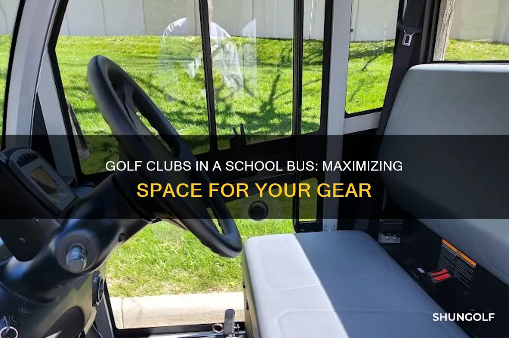 how many golf clubs can fit in a school bus