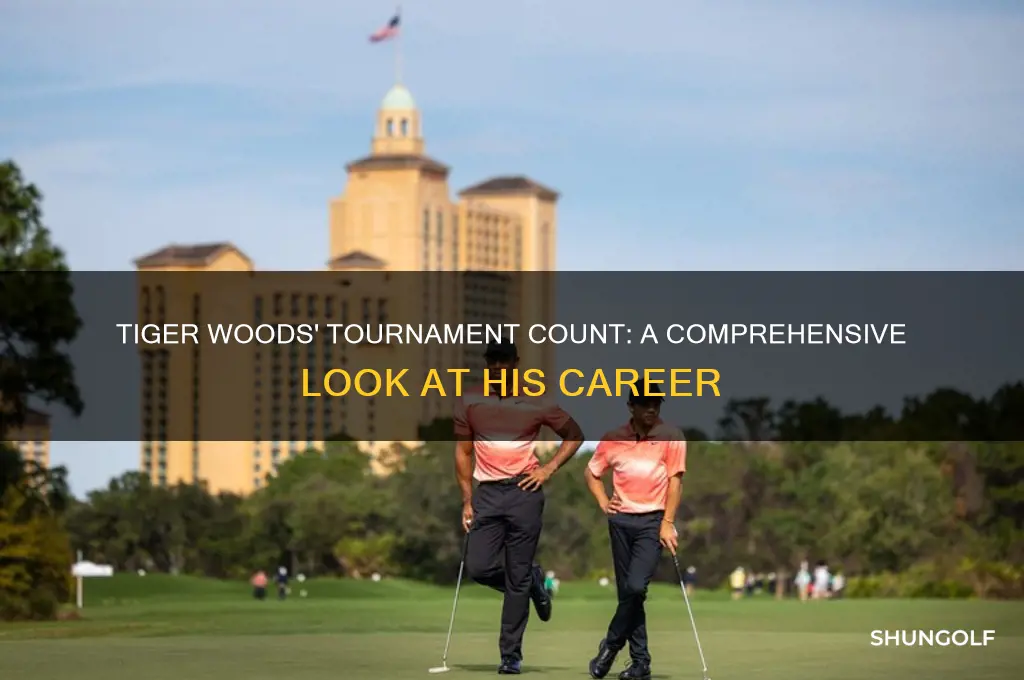 how many golf tournaments has tiger played in