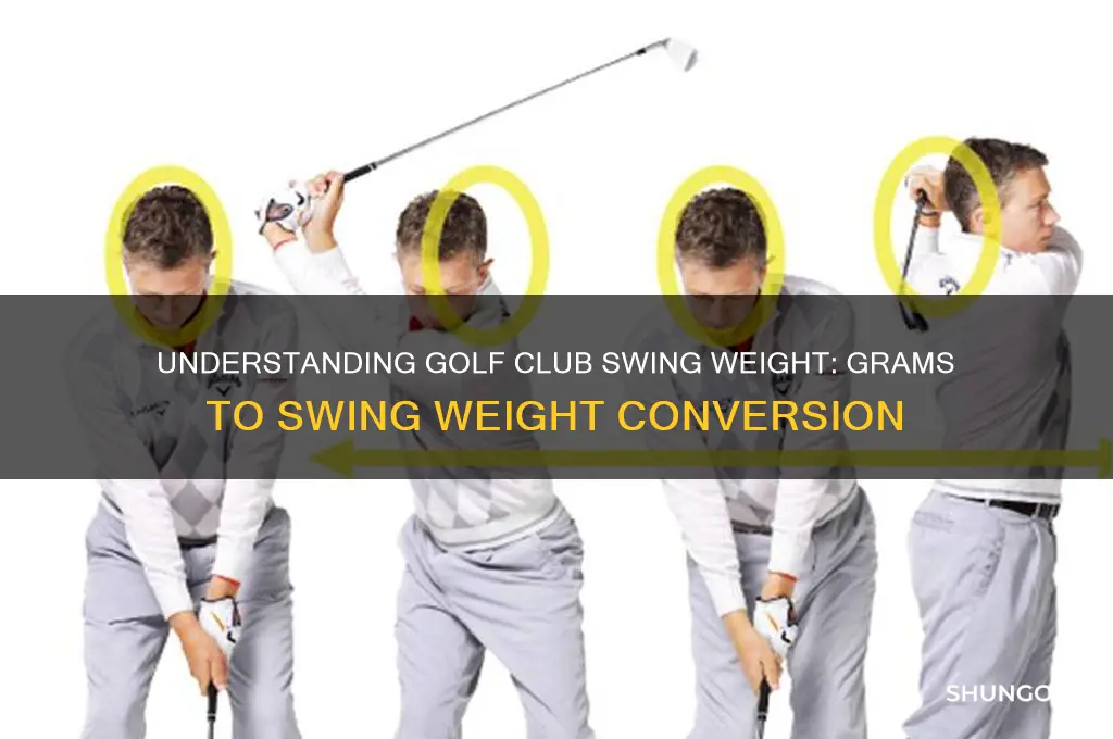 how many grams eguals 1 swing weight in golf clubs