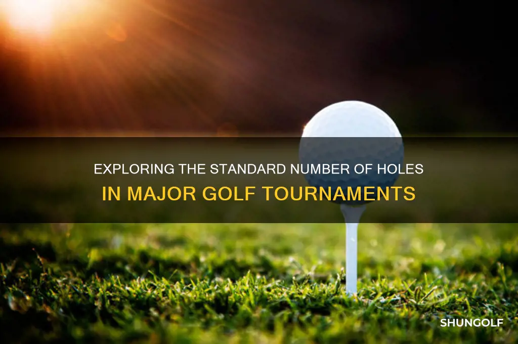 how many holes are most major golf tournaments played over