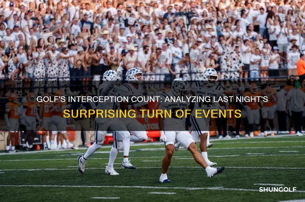 how many interceptions did golf throw last night