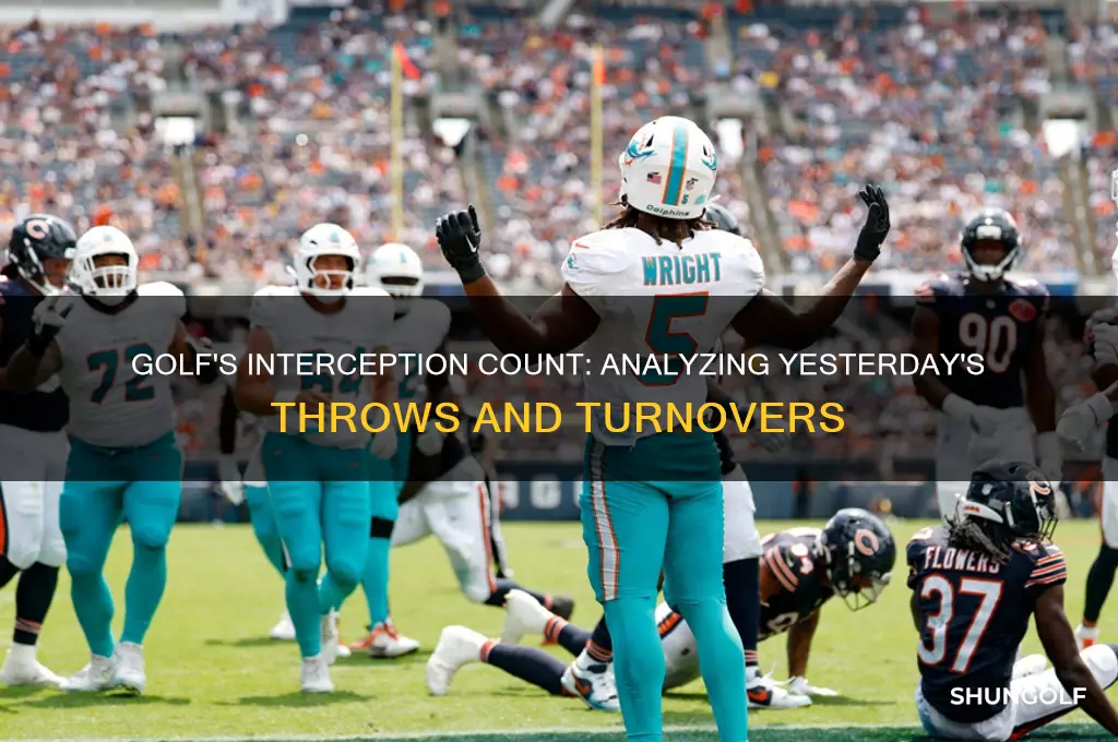 how many interceptions did golf throw yesterday