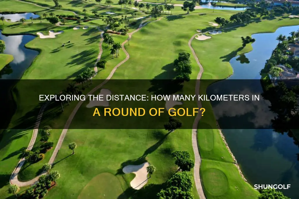 how many km in a round of golf