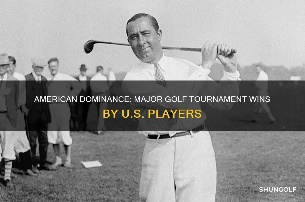 how many major golf toutnaments are won by americans