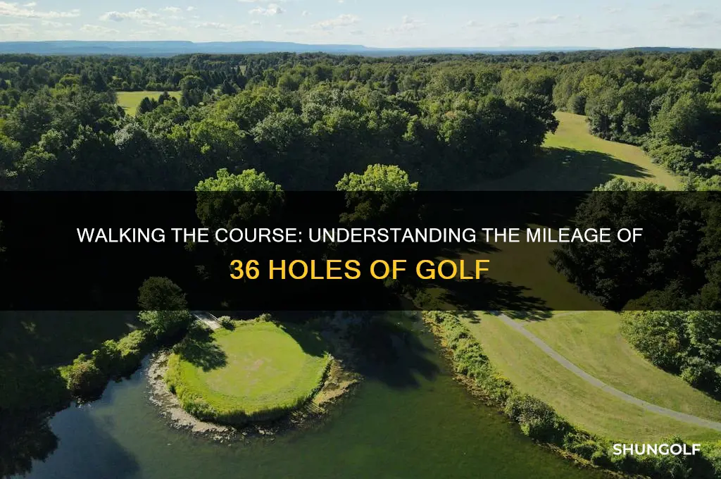 how many miles is 36 holes of golf