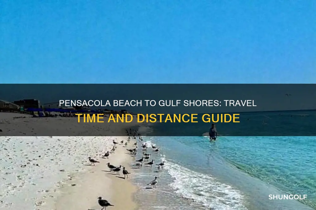 how many minutes is pensacola beach to golf shore beach
