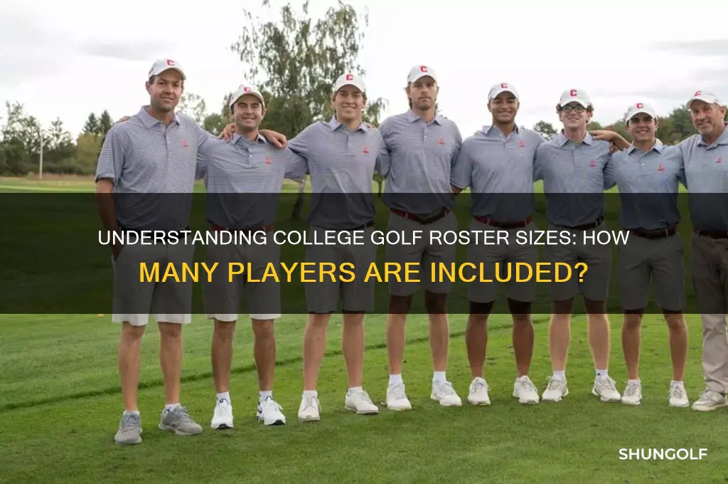 how many peoole are on a college golf roster
