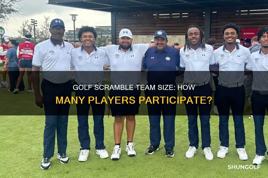 how many people play on a golf scramble