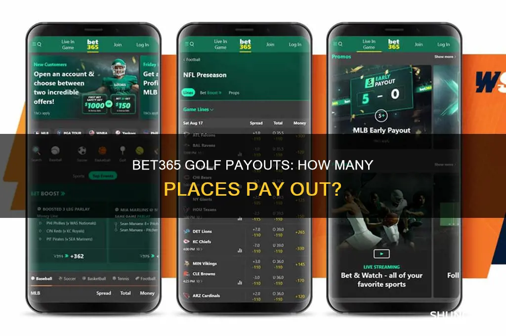 how many places do bet365 pay on golf
